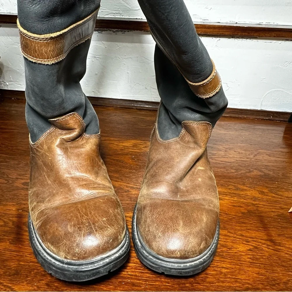 Ovation Tall Riding Boots Leather Size 40 US 9 P13126 Brown Black